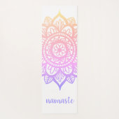 Namaste Pastel Lila Pink Mandala Weiß Yogamatte (Rückseite)