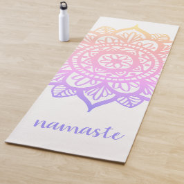 Namaste Pastel Lila Pink Mandala Weiß Yogamatte