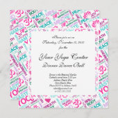 Namaste, Peace und Harmonic Pink YOGA-Muster Einladung (Vorne/Hinten)