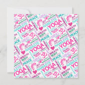 Namaste, Peace und Harmonic Pink YOGA-Muster Einladung (Rückseite)