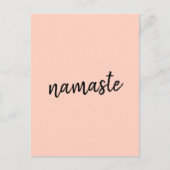 Namaste Peachy Pink Modern Yoga Meditation Postkarte (Vorderseite)