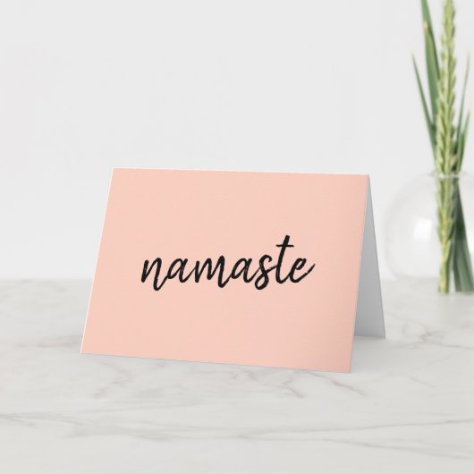 Namaste| Peachy Pink Moderne Yoga Meditation Karte (Vorderseite)
