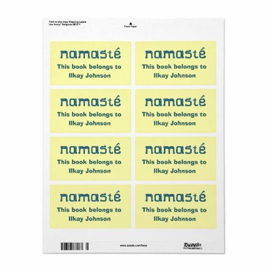 Namaste Personalisiert Buchzeichen (Vorne)