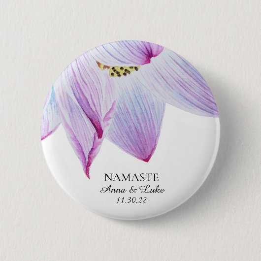 *~* Namaste Pink Blue Magenta Lotus Button (Vorderseite)