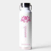 Namaste Pink Lotus Blume Moderner Personalisierter Trinkflasche (Vorne)
