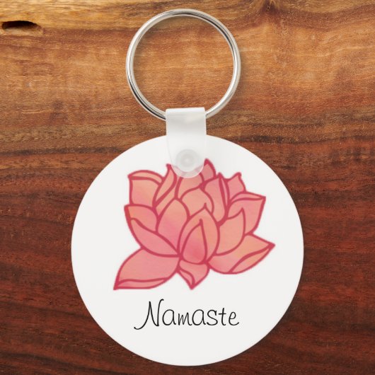 Namaste Pink Lotus Schlüsselanhänger (Vorderseite)