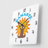 Namaste Quadratische Wanduhr (Winkel)