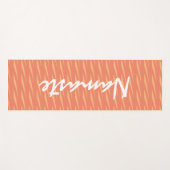 Namaste Quote Lmon und Coral Muster Fitness Yogamatte (Vorderseite (Horizontal))