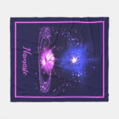 Namaste Quote Zen Yoga Lila Kristallstars Fleecedecke (Vorderseite (Horizontal))