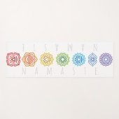 Namaste Rainbow Colored Chakras Yogamatte (Vorderseite (Horizontal))