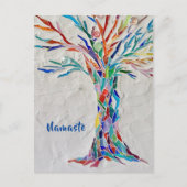 Namaste Rainbow Colors Tree of Life Postkarte (Vorderseite)
