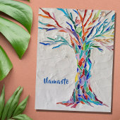 Namaste Rainbow Colors Tree of Life Postkarte