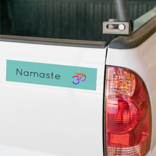 Namaste Rainbow Om Symbol Aquamarin grün Autoaufkleber (Auf Lkw)
