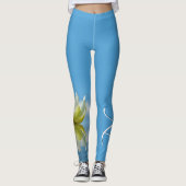 Namaste Reflection Lotus Blume Sky Blue Yoga Leggings (Vorderseite)