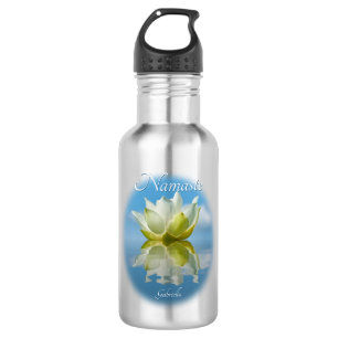Namaste Reflektion Lotus Blume & Name Yoga Klein Edelstahlflasche