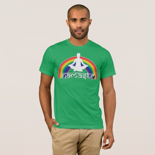 Namaste Regenbogen-Absichten T-Shirt (Vorne ganz)