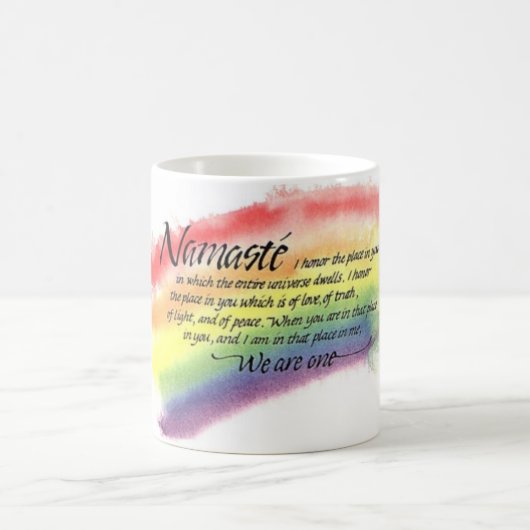 Namaste Regenbogen Kaffeetasse (Mittel)