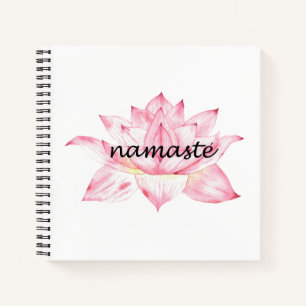 Namaste, rosa Lotus-Blume Notizblock