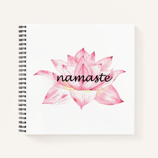 Namaste, rosa Lotus-Blume Notizblock (Vorderseite)