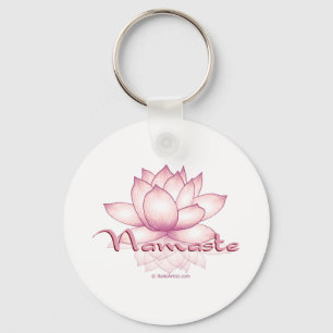 Namaste rosa Lotus Schlüsselanhänger