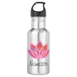 Namaste rosa MehrfarbenLotus Yoga Waterbottle Trinkflasche