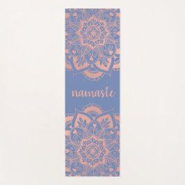 Namaste Rose Gold Mandala Blume Blau Yogamatte
