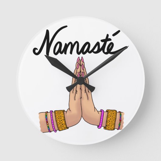 Namaste' Runde Wanduhr (Vorderseite)