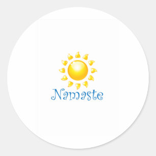 namaste runder aufkleber
