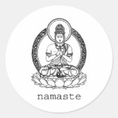 Namaste Runder Aufkleber (Vorderseite)