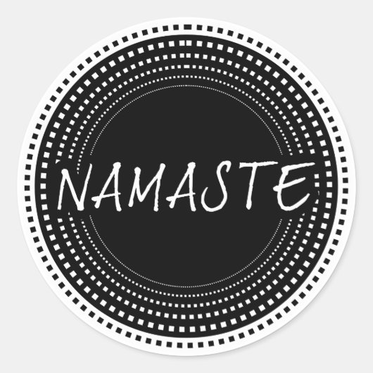 Namaste Runder Aufkleber (Vorderseite)