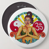 Namaste Rundmagnet Button (Vorne & Hinten)
