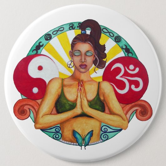 Namaste Rundmagnet Button (Vorderseite)