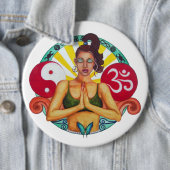 Namaste Rundmagnet Button (Beispiel)