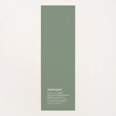Namaste Sage Green Simple Modern Minimalistisch Yogamatte (Vorderseite)