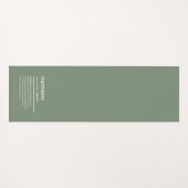 Namaste Sage Green Simple Modern Minimalistisch Yogamatte (Vorderseite (Horizontal))