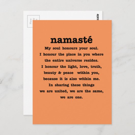 Namaste-Sammlung Postkarte (Vorne/Hinten)