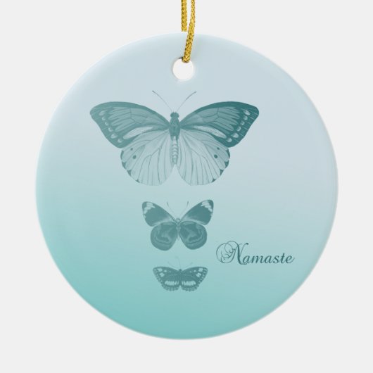 Namaste Schmetterlinge Keramikornament (Vorne)