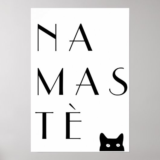 Namaste schwarze Katze Poster (Vorne)