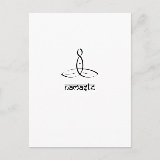 Namaste - Schwarzer Sanskrit-Stil Postkarte (Vorderseite)