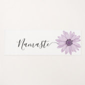Namaste Script Lila Blume Stem Yoga Mat Yogamatte (Vorderseite (Horizontal))