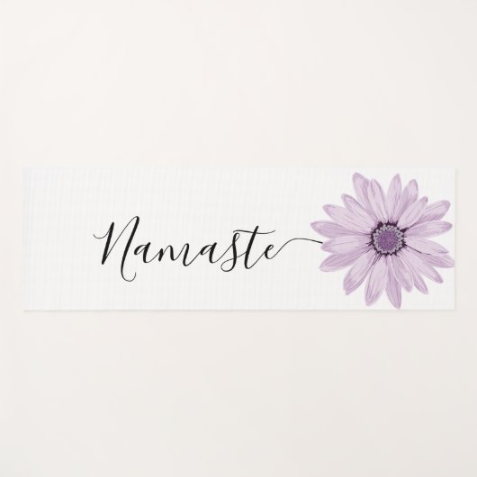 Namaste Script Lila Blume Stem Yoga Mat Yogamatte (Vorderseite (Horizontal))