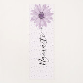 Namaste Script Lilac Blume Stem & Dots Yoga Mat Yogamatte (Vorderseite)