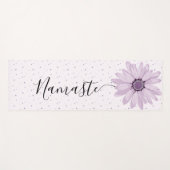 Namaste Script Lilac Blume Stem & Dots Yoga Mat Yogamatte (Vorderseite (Horizontal))