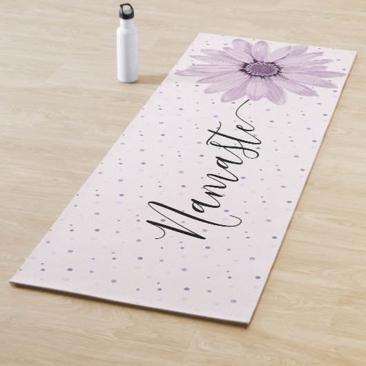Namaste Script Lilac Blume Stem & Dots Yoga Mat Yogamatte (Beispiel)