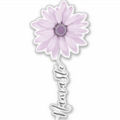 Namaste Script Lilac Daisy Blume Stem Aufkleber (Vorderseite)