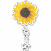 Namaste Script Sunflower Stem Aufkleber (Vorderseite)