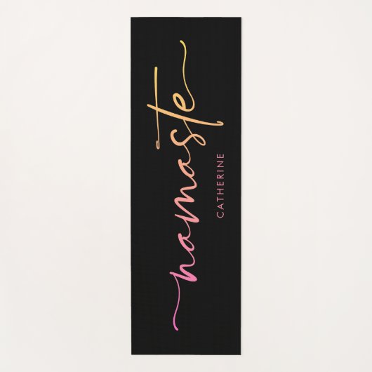 Namaste Script Writing Gradient Custom Exercise Yogamatte (Vorderseite)