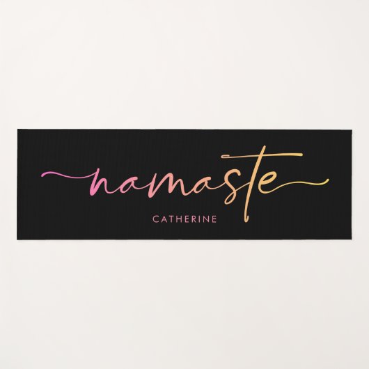 Namaste Script Writing Gradient Custom Exercise Yogamatte (Vorderseite (Horizontal))