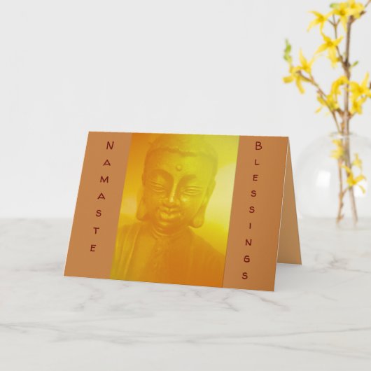 Namaste Segen Faltes Grußkarte Karte (Gelbe Blume)