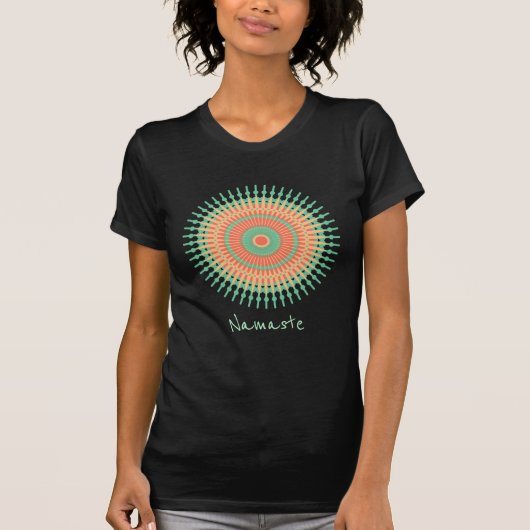 namaste Slogan mit mandala design minze indische T-Shirt (Vorderseite)